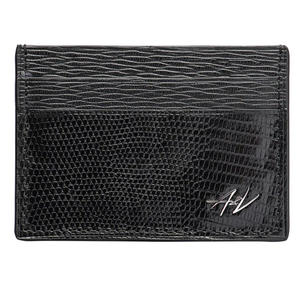 Handmade Lizard Card Wallet – Statement Piece - Black Color
